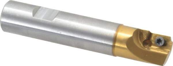 Superbee - 0.01 to 0.06 Inch Cutting Radius, 3/4 Inch Cutter Diameter, 1 Style EM 15 Insert, 3/4 Inch Shank Diameter, Indexable Concave Radius Cutter - 4 Inch Overall Length - Industrial Tool & Supply