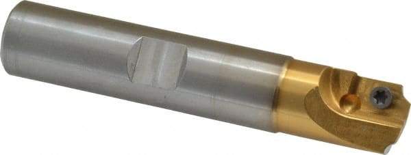 Superbee - 0.07 to 0.125 Inch Cutting Radius, 3/4 Inch Cutter Diameter, 1 Style EM 15 Insert, 3/4 Inch Shank Diameter, Indexable Concave Radius Cutter - 4 Inch Overall Length - Industrial Tool & Supply