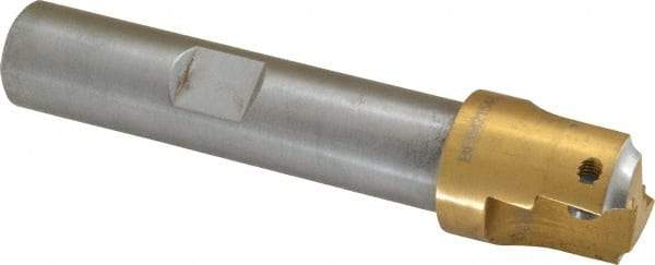 Superbee - 0.07 to 0.125 Inch Cutting Radius, 1 Inch Cutter Diameter, 2 Style EM 15 Inserts, 3/4 Inch Shank Diameter, Indexable Concave Radius Cutter - 4.5 Inch Overall Length - Industrial Tool & Supply