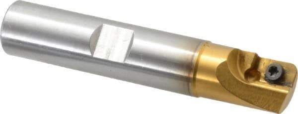 Superbee - 0.07 to 0.13 Inch Cutting Radius, 3/4 Inch Cutter Diameter, 1 Style EM15 Insert, 3/4 Inch Shank Diameter, Indexable Convex Radius Cutter - 4 Inch Overall Length - Industrial Tool & Supply