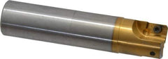 Superbee - 0.07 to 0.13 Inch Cutting Radius, 1 Inch Cutter Diameter, 2 Style EM15 Inserts, 1 Inch Shank Diameter, Indexable Convex Radius Cutter - 4.5 Inch Overall Length - Industrial Tool & Supply