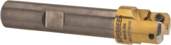 Superbee - 0.14 to 0.19 Inch Cutting Radius, 1 Inch Cutter Diameter, 2 Style EM15 Inserts, 3/4 Inch Shank Diameter, Indexable Convex Radius Cutter - 4.5 Inch Overall Length - Industrial Tool & Supply