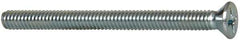 Value Collection - #8-32 UNC, 2" OAL Phillips Drive Machine Screw - Flat Head, Grade 2 Steel, Zinc-Plated Finish, Without Washer - Industrial Tool & Supply