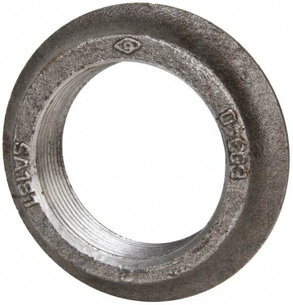 Made in USA - 2" Pipe, 3-1/2" Diam x 3/32" Thick, Tank Flange with Pilot - For Threaded Pipe, 2-5/8" Pilot Hole, 27/32" Overall Height, 2-7/8" Top Diam, Carbon Steel - Industrial Tool & Supply