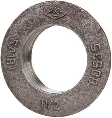 Made in USA - 1-1/2" Pipe, 3" Diam x 1/8" Thick, Tank Flange without Pilot - For Threaded Pipe, 3/4" Overall Height, 2-3/8" Bottom Diam, 2-5/32" Top Diam, Carbon Steel - Industrial Tool & Supply