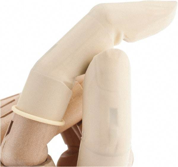 North - Size XL, 2-3/4 Inch Long x 3 Mil Thick, Rubber Industrial Food Grade Finger Cot - Powder Free, White - Industrial Tool & Supply