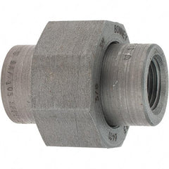 Made in USA - Size 3/8", Class 3,000, Forged Carbon Steel Black Pipe Union - 3,000 psi, Threaded End Connection - Industrial Tool & Supply