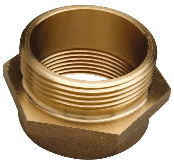 EVER-TITE Coupling Products - 2-1/2 MNPT x 2-1/2 MNST Hydrant Hex Nipple - Brass - Industrial Tool & Supply