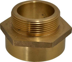 EVER-TITE Coupling Products - 3 FNPT x 2-1/2 MNST Hydrant Hex Nipple - Brass - Industrial Tool & Supply