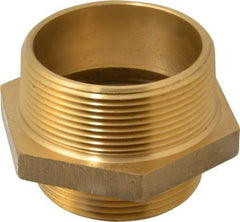 EVER-TITE Coupling Products - 3 MNPT x 2-1/2 MNST Hydrant Hex Nipple - Brass - Industrial Tool & Supply