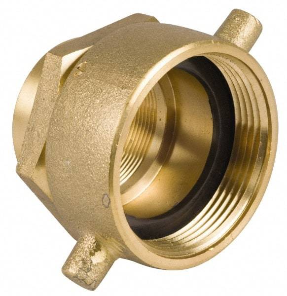 EVER-TITE Coupling Products - 2-1/2 FNST x 1-1/2 FNPT Hydrant Swivel Adapter - Brass - Industrial Tool & Supply