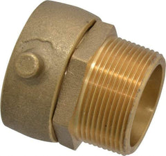 EVER-TITE Coupling Products - 1-1/2 FNST x 1-1/2 MNPT Hydrant Swivel Adapter - Brass - Industrial Tool & Supply