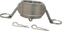 EVER-TITE Coupling Products - 2" Stainless Steel Cam & Groove Suction & Discharge Hose Dust Cap For Use with Adapters - Part DC, 250 Max psi - Industrial Tool & Supply