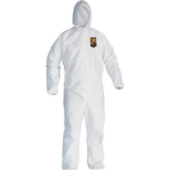 KleenGuard - Size 2XL Film Laminate Chemical Resistant Coveralls - White, Zipper Closure, Elastic Cuffs, Elastic Ankles - Industrial Tool & Supply