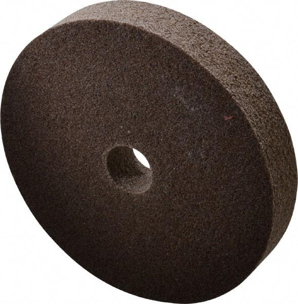 3M - 6" Diam, 1" Face Width, 1" Center Hole, Medium Grade, Aluminum Oxide Deburring Wheel - Unitized, Hard Density 8 Grade, 7,500 RPM - Industrial Tool & Supply