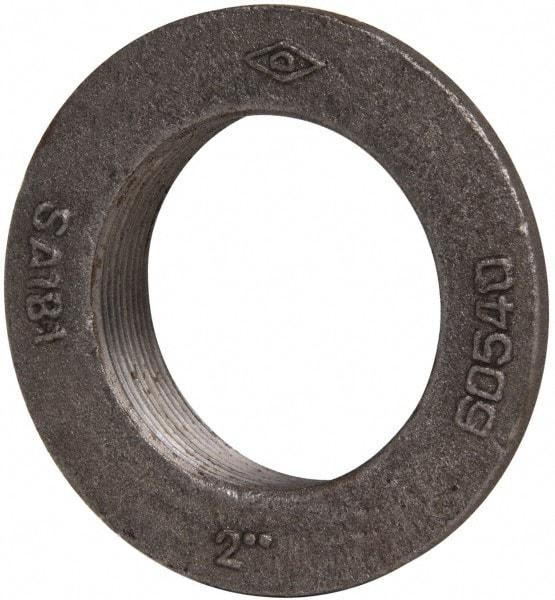 Made in USA - 2" Pipe, 3-1/2" Diam x 5/32" Thick, Tank Flange without Pilot - For Threaded Pipe, 27/32" Overall Height, 2-7/8" Bottom Diam, 2-37/64" Top Diam, Carbon Steel - Industrial Tool & Supply