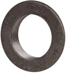 Made in USA - 2-1/2" Pipe, 4-1/4" Diam x 1/4" Thick, Tank Flange without Pilot - For Threaded Pipe, 1" Overall Height, 3-1/2" Bottom Diam, 3-7/32" Top Diam, Carbon Steel - Industrial Tool & Supply