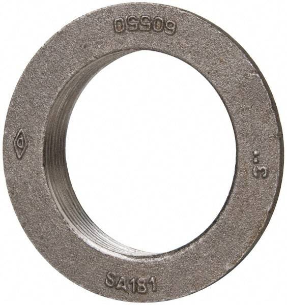 Made in USA - 3" Pipe, 4-3/4" Diam x 1/4" Thick, Tank Flange without Pilot - For Threaded Pipe, 1" Overall Height, 4-1/8" Bottom Diam, 3-55/64" Top Diam, Carbon Steel - Industrial Tool & Supply