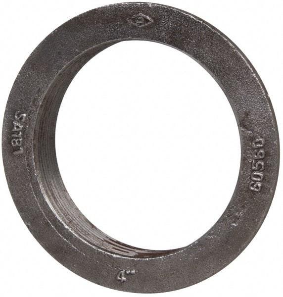 Made in USA - 4" Pipe, 5-3/4" Diam x 5/16" Thick, Tank Flange without Pilot - For Threaded Pipe, 1-7/32" Overall Height, 5-1/8" Bottom Diam, 4-13/16" Top Diam, Carbon Steel - Industrial Tool & Supply