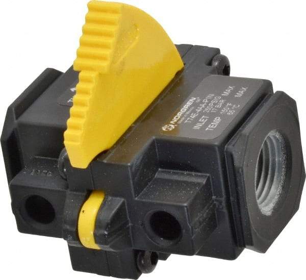Norgren - 1/2" NPT Lockout Valve - 8.1 CV Rate, 243 CFM, 250 Max psi, Slide Actuator - Industrial Tool & Supply