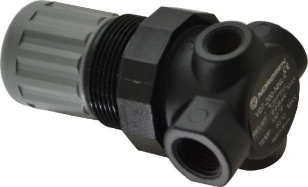 Norgren - 1/4" NPT Relief Valve - 0.7 CV Rate, 21 CFM, 100 Max psi, Knob Adjustment Actuator - Industrial Tool & Supply