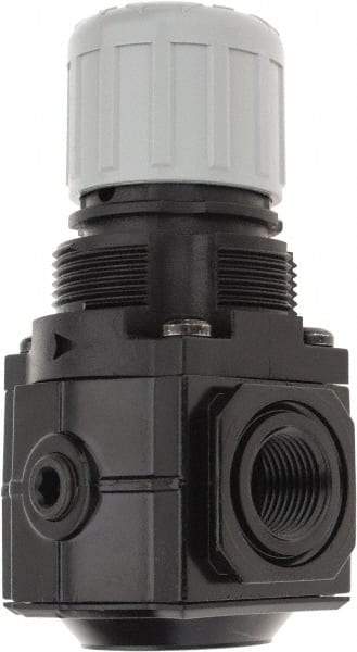 Norgren - 3/8" NPT Relief Valve - 1.6 CV Rate, 48 CFM, 150 Max psi, Knob Adjustment Actuator - Industrial Tool & Supply