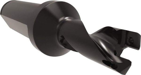 Allied Machine and Engineering - Series 12, 12 to 13mm Diam, 3/4" Diam Straight Shank with Flange, Helical Flute Spade Drill - 5/8" Max Depth, 1-45/64" Body Length, 3-47/64" OAL, Short Length, Through Coolant - Industrial Tool & Supply