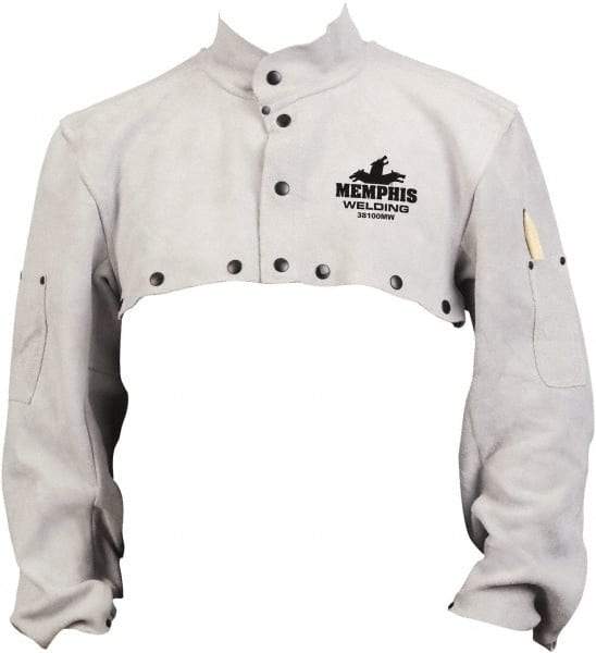 MCR Safety - Size 3XL, Cape Sleeves & Bib - Leather, 50.27 oz, Gray - Industrial Tool & Supply