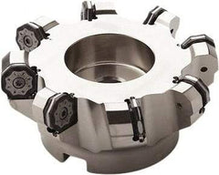 Seco - 140mm Cut Diam, 40mm Arbor Hole, 6mm Max Depth of Cut, 40° Indexable Chamfer & Angle Face Mill - 10 Inserts, ON.. 0905 Insert, Right Hand Cut, 10 Flutes, Through Coolant, Series Double OctoMill - Industrial Tool & Supply