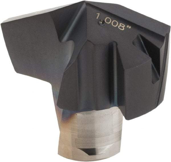 Iscar - Series ICP, 1.008" Diam Grade IC908 140° Replaceable Drill Tip - Carbide, TiAlN Finish, 25 Seat Size, Through Coolant - Industrial Tool & Supply