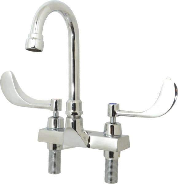 Speakman - Wrist Blade Handle, Centerset Bathroom Faucet - Two Handle, Internal Drain, Gooseneck Spout - Industrial Tool & Supply