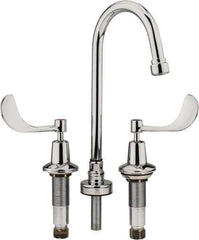 Speakman - Wrist Blade Handle, Wide Spread Bathroom Faucet - Two Handle, No Drain, Gooseneck Spout - Industrial Tool & Supply