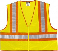 MCR Safety - Size M Flame Resistant/Retardant Lime General Purpose Vest - 24" Chest, ANSI 107-2015, Nonconductive Zipper Closure, 2 Pockets, Polyester - Industrial Tool & Supply