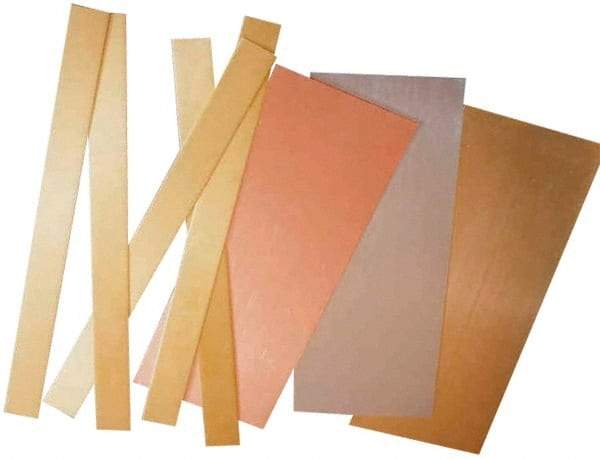 Made in USA - 0.016 Inch Thick x 2 Inch Wide x 12 Inch Long, Brass Strip - Alloy 260 - Industrial Tool & Supply