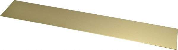 Made in USA - 0.032 Inch Thick x 2 Inch Wide x 12 Inch Long, Brass Strip - Alloy 260 - Industrial Tool & Supply