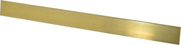 Made in USA - 0.064 Inch Thick x 1 Inch Wide x 12 Inch Long, Brass Strip - Alloy 260 - Industrial Tool & Supply