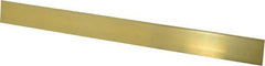 Made in USA - 0.064 Inch Thick x 1 Inch Wide x 12 Inch Long, Brass Strip - Alloy 260 - Industrial Tool & Supply