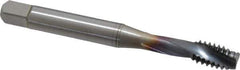 OSG - 1/4-20 UNC 3 Flute 2B Modified Bottoming Spiral Flute Tap - Powdered Metal, TiCN Finish, 2-1/2" OAL, Right Hand Flute, Right Hand Thread, H5, Series EXOTAP - Exact Industrial Supply