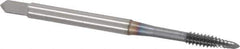 OSG - #6-32 UNC, 2 Flute, TiCN Finish, Vanadium High Speed Steel Spiral Point Tap - Plug Chamfer, Right Hand Thread, 2" OAL, 11/16" Thread Length, 0.141" Shank Diam, 3B Class of Fit, Series 300 - Exact Industrial Supply
