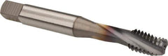 OSG - #2-56 UNC 2 Flute 2B Bottoming Spiral Flute Tap - Powdered Metal, TiCN Finish, 1-3/4" OAL, Right Hand Flute, Right Hand Thread, H2, Series 313 - Industrial Tool & Supply