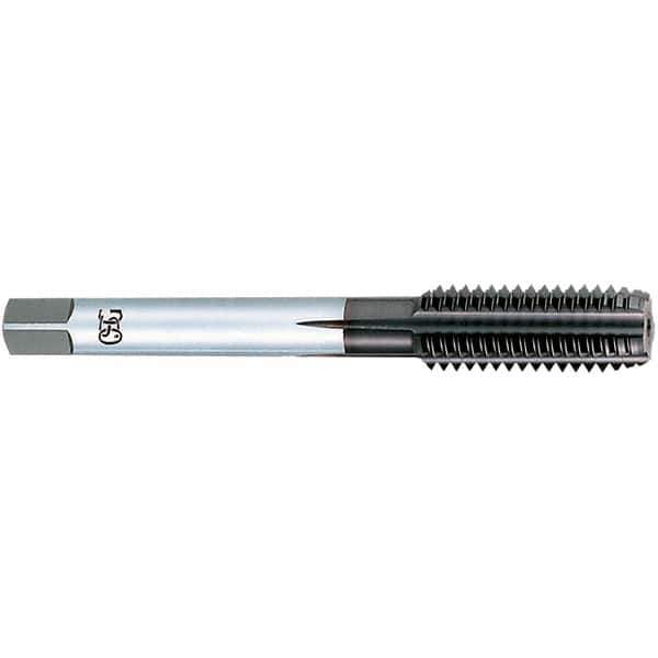 OSG - #10-32 UNF, 3 Flute, TiCN Finish, Powdered Metal Spiral Point Tap - Plug Chamfer, Right Hand Thread, 2-3/8" OAL, 7/8" Thread Length, 0.194" Shank Diam, Series 312 - Exact Industrial Supply