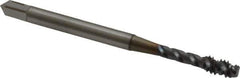 OSG - #6-32 UNC 3 Flute Modified Bottoming Spiral Flute Tap - Vanadium High Speed Steel, TiCN Finish, 2" OAL, Right Hand Flute, Right Hand Thread, Oversize, H5, Series EXOTAP VA3 - Exact Industrial Supply