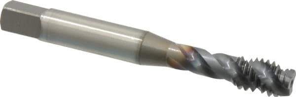 OSG - 5/16-18 UNC 3 Flute 2B Modified Bottoming Spiral Flute Tap - Vanadium High Speed Steel, TiCN Finish, 2-23/32" OAL, Right Hand Flute, Right Hand Thread, H5, Series EXOTAP VA3 - Exact Industrial Supply