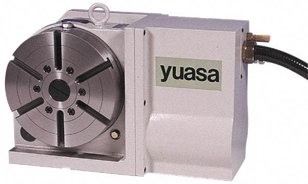 Yuasa - 1 Spindle, 50 Max RPM, 8.66" Table Diam, 1.36 hp, Horizontal & Vertical CNC Rotary Indexing Table - 120 kg (260 Lb) Max Horiz Load, 160.02mm Centerline Height - Industrial Tool & Supply