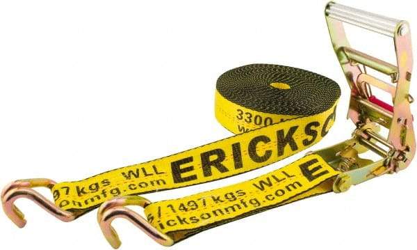 Erickson Manufacturing - 40' Long x 2" Wide, 10,000 Lb Basket Capacity, Polyester & Steel Web Sling - Yellow - Industrial Tool & Supply
