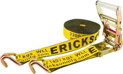 Erickson Manufacturing - 40' Long x 2" Wide, 10,000 Lb Basket Capacity, Polyester & Steel Web Sling - Yellow - Industrial Tool & Supply