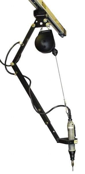 Qualtech - 1.4 to 2.3 kg Holding Capacity, 3 to 5 Lbs. Holding Capacity, Torque Arm - 18 to 25 (Telescoping Arm) and 9 (Fixed Arm) Inch Long, Rail Mount, Tool Balancer Included - Industrial Tool & Supply