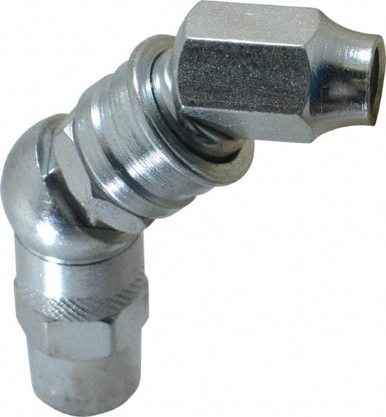PRO-LUBE - 7,000 Operating psi, 3-1/2" Long, 1/8 Thread, Zinc Plated Grease Gun Coupler - NPT Thread - Industrial Tool & Supply