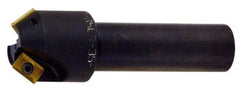 Kyocera - 10° Lead Angle, 1" Max Cut Diam, 1" Min Cut Diam, 0.577" Max Depth of Cut, Indexable Chamfer and Angle End Mill - 2 Inserts, XPMT 15T3.. Insert Style, 3.15" Overall Length, Straight Shank - Industrial Tool & Supply