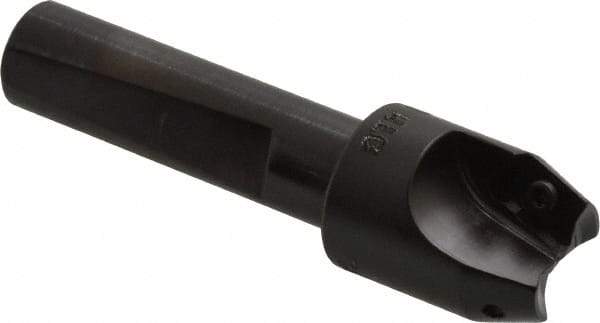 Kyocera - 20° Lead Angle, 9/16" Max Cut Diam, 9/16" Min Cut Diam, 0.33" Max Depth of Cut, Indexable Chamfer and Angle End Mill - 2 Inserts, XPMT 0902.. Insert Style, 2.78" Overall Length, Straight Shank - Industrial Tool & Supply